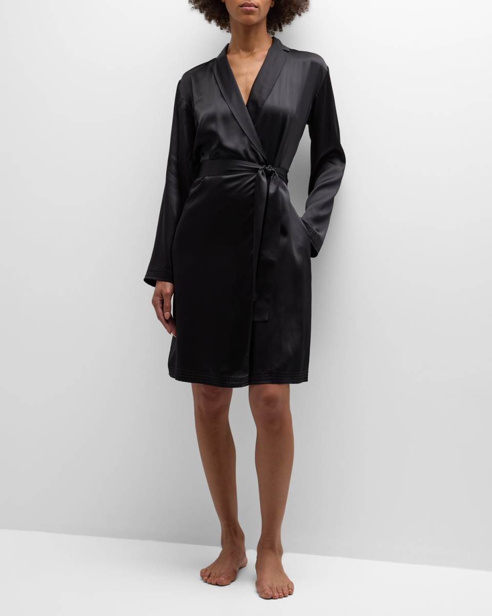 Silk Long-Sleeve Short Rob